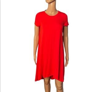 NWT Patrizia Luca Milano T-Shirt Dress Womens S Red Casual Short Sleeve Stretch
